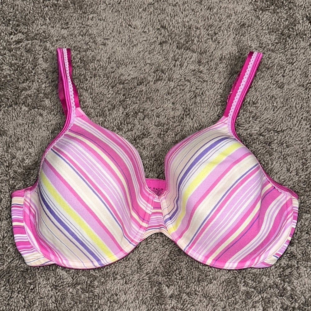 Playtex Pink and Yellow Candy Stripe Bra